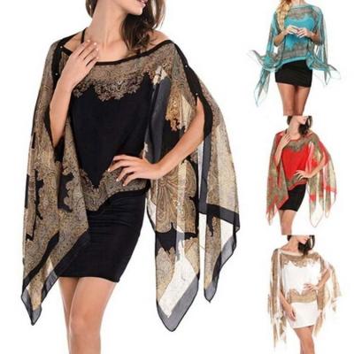 China Breathable Women's Bikini Beach Wear Cover Up Colorful Printed Beach Wear Kaftan / Women's Bikini Swimwear for sale