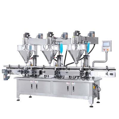 China Automatic Food Chefs 3 Bottle Fine Acrylic Powder Coffee Milk Powder Filler Protein Powder Auger Dry Filling Machine for sale