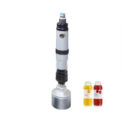 China Portable Pneumatic Manual Food Glass Bottle Screw Cap Screw Lid Closing Water Bottle Lid Machine for sale