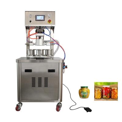 China Metal cans vacuum plastic bottle jar food semi-automatic metal lidding machine (4 bottles) for sale