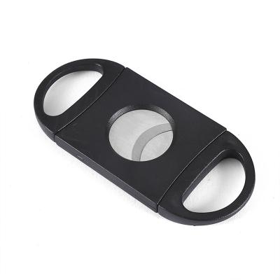 China Stainless Steel Pocket Cigar Cutter Knife Double Blades Cigar Scissor Cigar Cutter for sale