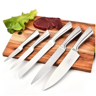 China Durable Multifunctional Cavity Leg Stainless Steel Kitchen Knives Chef Knife 5 Sets for sale