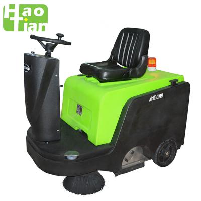 China Haotian HT-100 Drive Type Industrial Commercial Floor Sweeper Battery Floor Scrubber Hotels Dryer Machine for sale