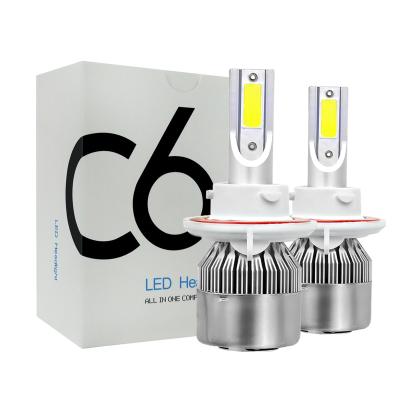 China Work for LED headlight foglight autodragons car LED H13 bulb C6 COB 6000K 15W 8000LM super white headlight for sale