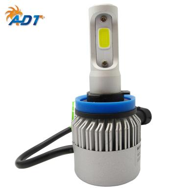 China 9-32V S2 COB H11 LED Aluminum Headlight Bulbs High Bright White 6000K LED Beam Headlight Kit for sale