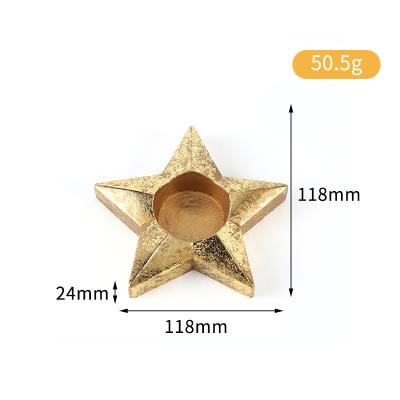 China European Home Decoration Scented For Christmas Decor Star Candle Holder Candlestick Resin Star Candle Holder for sale