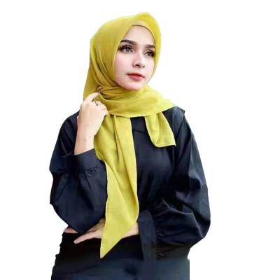 China Solid color popular muslim polyester hot sale Hijab abaya scarf telekung lslamic shawl for sale