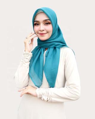 China China Factory Popular Muslim Classic Plain Elegant Square Bawl Hijab Cotton Veil Scarf for sale