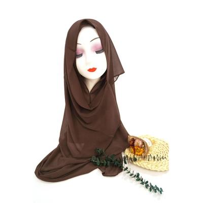 China Custom Made Daily Life Size Elegant Satin Printing Silky Women's Woven Chiffon Hijab for sale