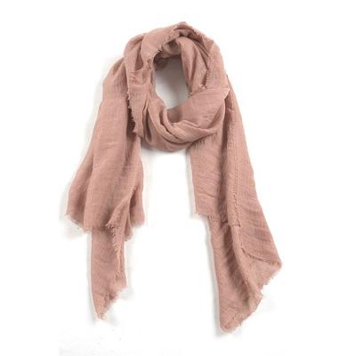 China Plain color women's hijab scarf women's daily life pleat light scarf plain color square scarf for sale