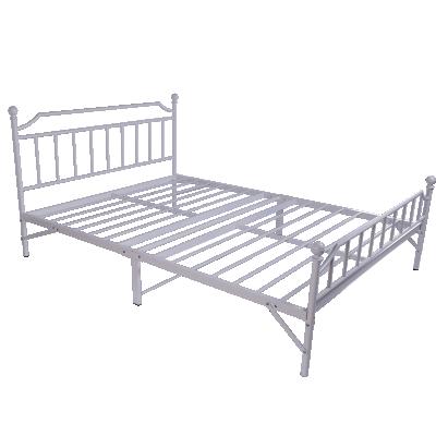 China White Simple Modern Design Foldable All Iron Metal Double Bed Frame for sale