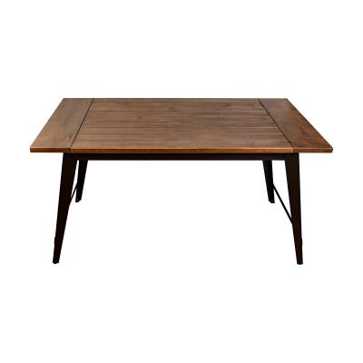 China Knocked Down Vintage Steel Frame Dining Table Solid Wood Computer Writing Reading Study Table Vintage Wood Dining Table for sale