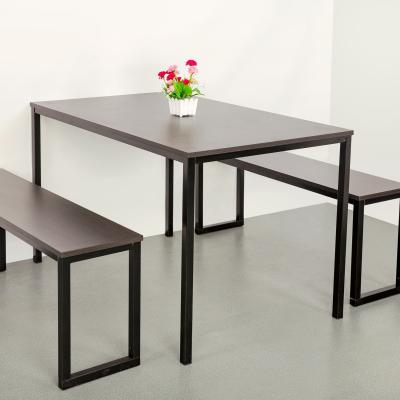 China Knocked Down Modern Dining Furniture Metal MDF Dinner Chair And Table Set for sale