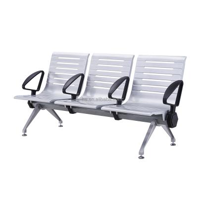 China Public Airport OUHE Metal Bench 3 Seater Waiting Room Chair With PU Arm for sale