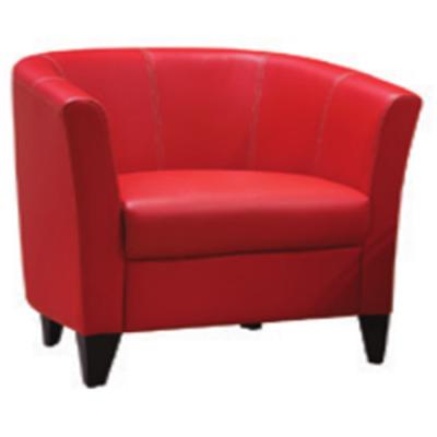 China Sectional Single Room Furniture Office Sofa Waiting Sofa Relax Red Color Leather Hotel Cafe Waiting Sofa for sale