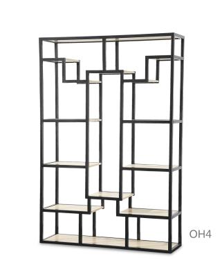 China Expandable Shelving Unit 4-Tier Metal Shelves Open Etagere Bookcase For School Library/Office Living Room Bookcase for sale