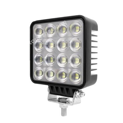 China High Power 64W Aluminum Alloy Led Work Light For 12V 24V Car Trucks 4x4 Tractor Off Road ATV UTV 4WD Driving Flood Beam LED Headlights for sale