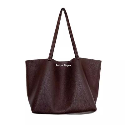 China Fashion Lady England Style Vegan Shoulder PU Leather Handbags Luxury Women Simple Design Leather Large Capacity Soft Tote Set for sale