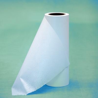 China Anti-bacteria White Wood Pulp Roll Nonwoven Fabric For Printing Machine Industrial Cleaning Cloth for sale