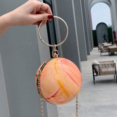 China Transparent Spherical Shape Mini Candy Color Jelly Bag With Chain Sling Cross - Clutch Evening Clutch Bag Drop Shipping Ladies Acrylic Handbag Body for sale