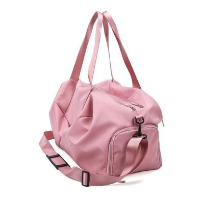 China Factory Price Custom Size Hot Selling Nylon Handbag Nylon Women Bag Travel Gym Pink Duffel Bags for sale