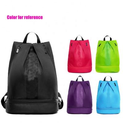 China Waterproof LOGO Dry And Wet Separation Customized Bags Men And Women Sport Gym Backpack With Shoe Compartment for sale