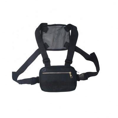 China Hot Comfy/Lightweight Fashion Metal Buckles Waterproof Custom Black Men Casual Chest Shoulder Sling Cross Body Bag for sale