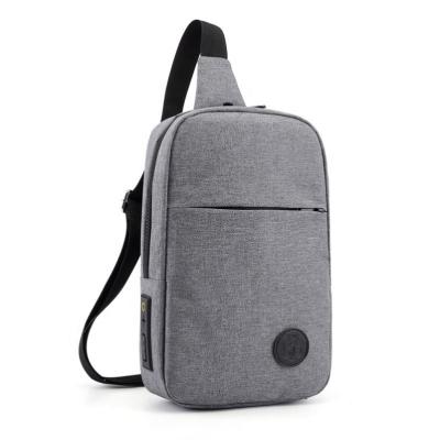 China Gray Usb Charging Shoulder Bag Men's High Quality Comfortable/Lightweight Long Strip Bags for sale