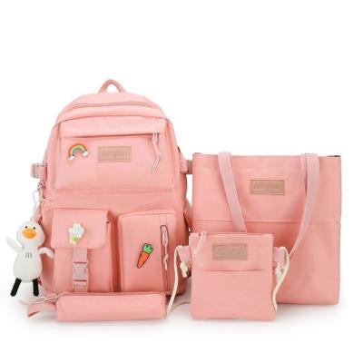 China 2021 New Design Waterproof High Quality Pieces 4 In 1 School Bag Set Backpack For Girls for sale