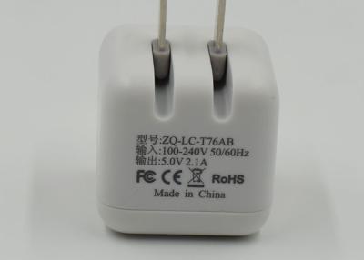 China White 5 Volt  2.1 Amp Dual Port USB Wall Charger Power Adapter Low Working Temperature for sale