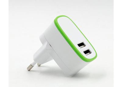 China White Plug World Travel Adaptor With Usb Charger 5V 2.1A 2 Ports For Samsung for sale