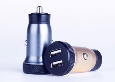 China Mini 4.8A Metal Car Charger Gold Color Dual USB For Cell Phone for sale