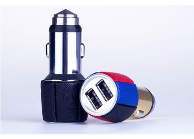 China 5V 3.4A Universal USB Car Charger With Leather Black Color For All Brand Car for sale