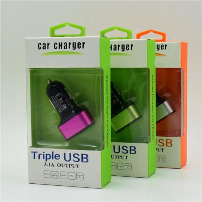 China 15W 3 plástico del negro del cargador 5V 3A del coche del puerto USB y material universales de Alumium en venta