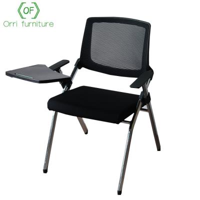 China Orri Furniture Meeting Room Guest Office Foldable Training Chair With Writing Tablet for sale