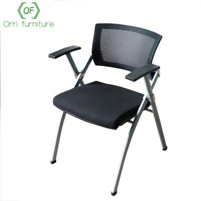 China Orri Furniture Black Mesh Foldable Conference Training Desk Chair for sale