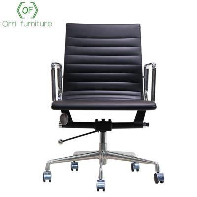 China Office Furniture Office Chair Adjustable Medium Back Leather Staff Office Chair (Size) Specification for sale