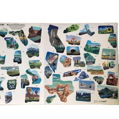 China New Style Outdoor RV World Waterproof Exquisite Map Sticker Custom Vinyl Stickers Paper for sale