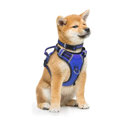 China Soft Padded Fondopet No Pull Adjustable Reflective Front Back Leash Clips Doged Peted Outdoor Harness Oxford Vest for sale