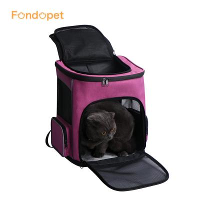 China Custom Made Fondopet Factory Price Nylon Mesh Breathable Pet Cat Dog Carrier Backpack Carrier For Cat for sale