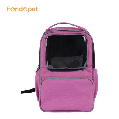 China Fondopet Logo Cat Carrier Breathable Transparent Cat Custom Pet Backpack for sale