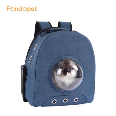 China Custom Made Breathable Fondopet Sedex Space Bubble Capsule Transparent Pet Bag Bubble Backpack Pet Carriers for sale