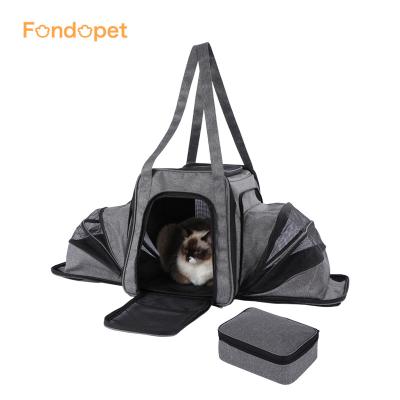 China Fondopet Breathable Logo Pet Cat Carrier Bag Custom Expandable For Cat for sale