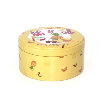 China Custom Printed Food Tin Box Wholesale Small Cookie Round Tin Can Candy Chocolate Metal Tin Box Package for sale