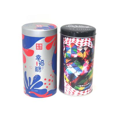 China Food Tin Box Advertised Inner Cookie Tin Box Chocolate Food Metal Tin Package Can Round Shape Lid Cookie for sale