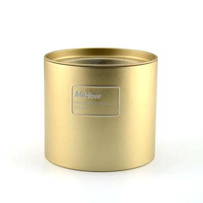 China Chinese Food Tin Box Factory Sell Custom Gold Color Round Tin Window Box With See Through Lid for sale