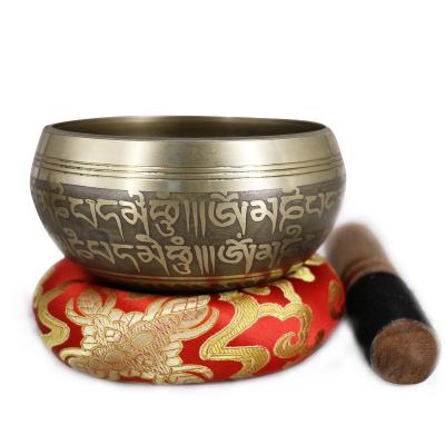 China Handmade Healthy Tibetan Meditation Singing Bowl Nepal Buddha Wholesale Nepal Chime Bronze Chime for sale