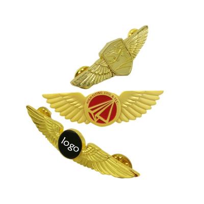 China Export to Europe and America Hot New Custom Airline Pilot Wings/Custom Metal Pilot Wings Pin Badge/Magnetic Pilot Wings Badge Lapel Pin wings for sale