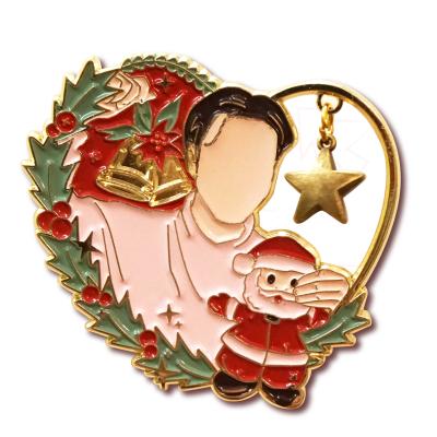 China Export to Europe and America LOVE Christmas Deer Santa Claus Custom Metal Lapel Pin Badge OEM/ODM for sale