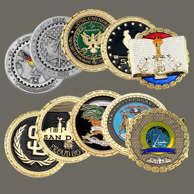 China Export To Europe And America Bulk Metal Cheap Custom Souvenir Navy Chief 3D Logo Military Challenge Coin For Collectible Coin for sale